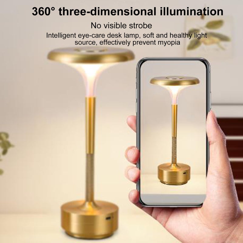 مصباح طاولة LED محمول أسود ببطارية 2000 ملي أمبير - ضوء خالٍ من الوميض - مصباح مكتبي قابل للتعتيم بدون خطوات بالتحكم باللمس مع ثلاثة أوضاع للإضاءة للقراءة والعمل والاسترخاء في المنزل - Image 4