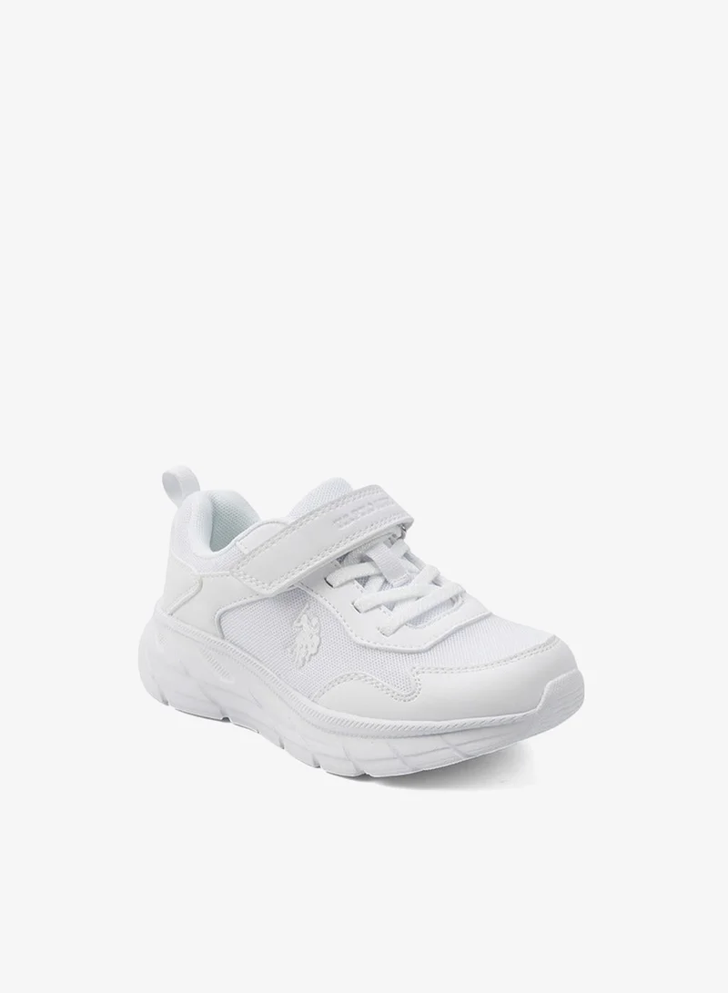 U.S. Polo Assn. white Kids' White Velcro Strap Sneakers Shoes - Easy-On, Day Fun for Little Explorers!  | Best Price UAE