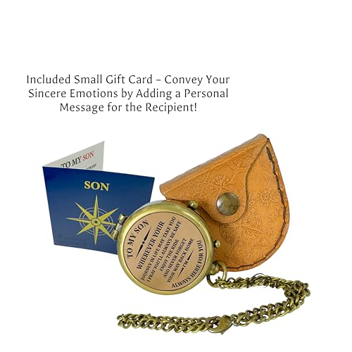 MAH Brass Compass Gift – to My Son Never Forget That I Love You, Sentimental Keepsake Gift from Mom Dad & Grandparents for Graduation, Baptism, Confirmation, Communion, Birthday, Back to School Best Gift - Image 4