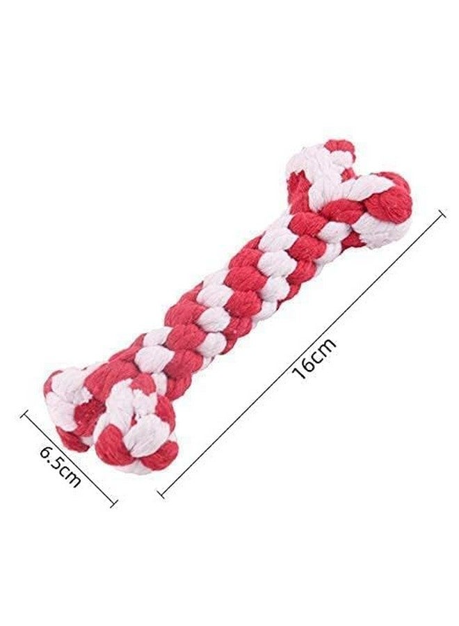 لعبة شد الحبل على شكل دمبل معقود | لعبة مضغ للجراء والكلاب البالغة | لعبة حبل للكلاب لعبة مضغ للجراء التي تعاني من التسنين لعبة حبل مضغ (عبوة من قطعة واحدة) - Image 4