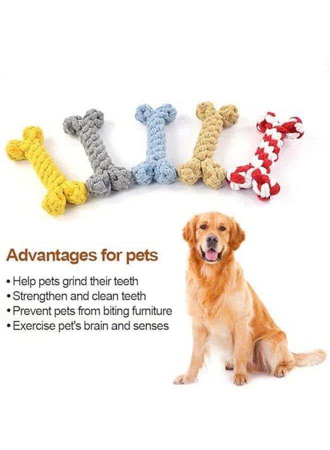 لعبة شد الحبل على شكل دمبل معقود | لعبة مضغ للجراء والكلاب البالغة | لعبة حبل للكلاب لعبة مضغ للجراء التي تعاني من التسنين لعبة حبل مضغ (عبوة من قطعة واحدة) - Image 3