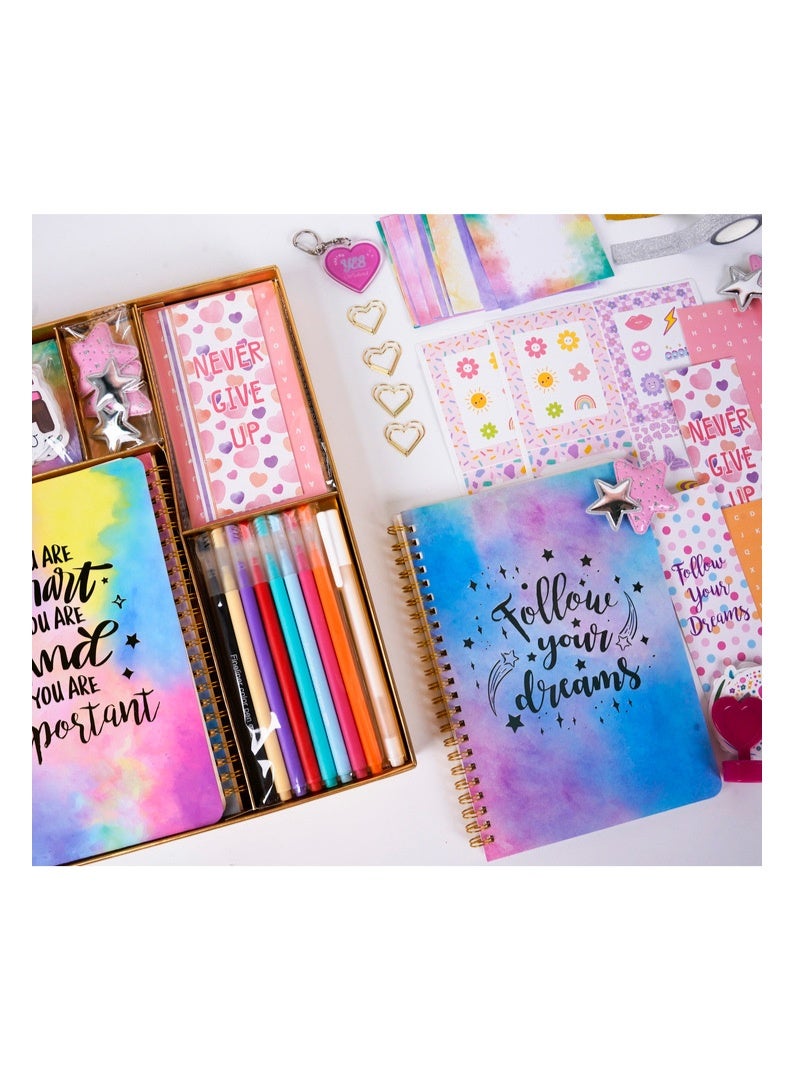 Capstro DIY Journal Kit – SH025 Diary New Set with 2 Notebooks, Stickers, Washi Tapes, Clips, Pens & Accessories – Creative Scrapbook & Stationery Craft Box for Kids Age 4+ – Perfect Gift for Girls & Boys - Image 3