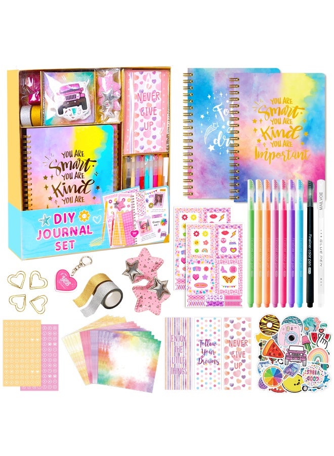 Capstro DIY Journal Kit – SH025 Diary New Set with 2 Notebooks, Stickers, Washi Tapes, Clips, Pens & Accessories – Creative Scrapbook & Stationery Craft Box for Kids Age 4+ – Perfect Gift for Girls & Boys - Image 1