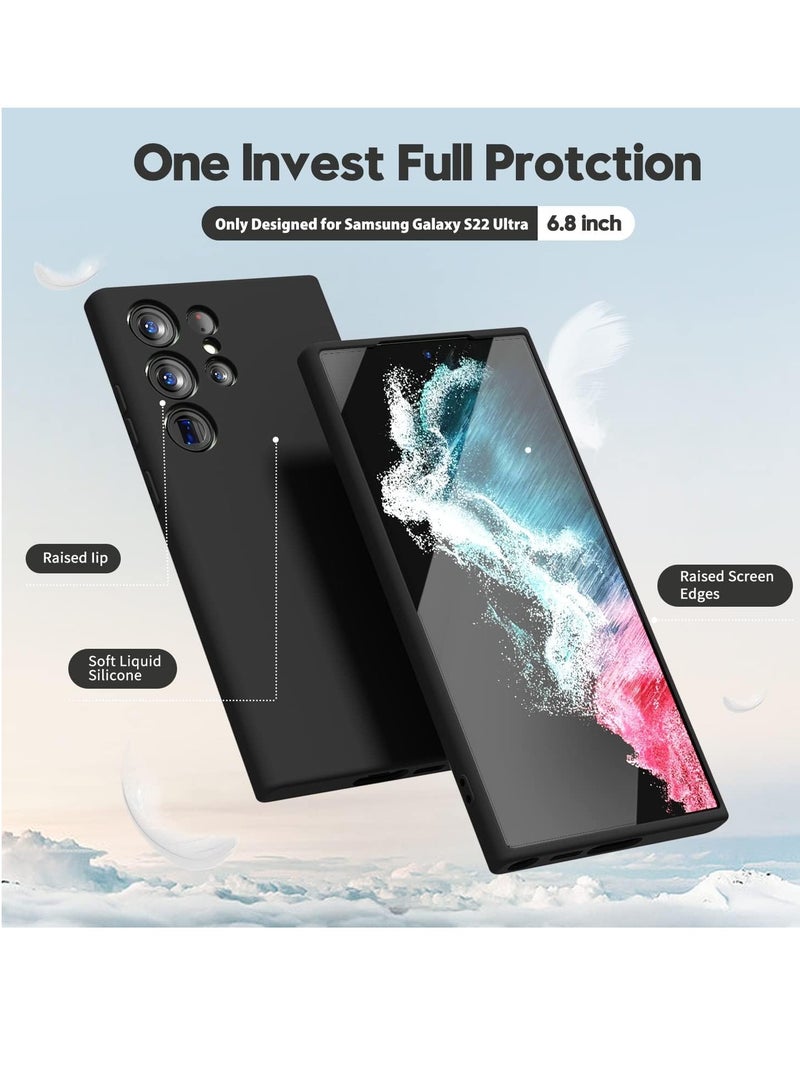 BORTONY Samsung Galaxy S22 Ultra Case Liquid Soft Silicone Camera Protective Cover with Inside Microfiber Lining Compatible with Galaxy S22 Ultra 6.8 inch - Image 3