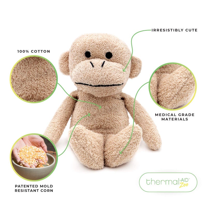Thermal-AidÂ® (Jo Jo The Monkey) â€“ Washable Heating Pad & Ice Pack â€“ Plush Hot/Cold Pack with Natural Corn Filling â€“ Reusable Comfort - Image 2