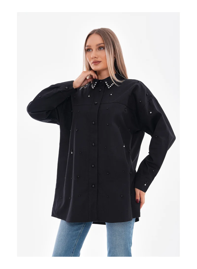 Marvella By Rasha Shirt with Pearls and Stones