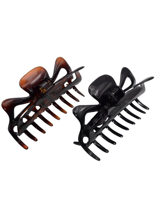 French Classic Tortoise Shell And Black Large 4 ¼” Celluloid Set Of 2 Covered Spring Interlocking Jaw Hair Claw Clip Clamp Clutchers - pzsku/ZF9E821E3D3D1EC24B9BFZ/45/_/1707981231/9def69cb-4580-4271-a47e-62b1a5d795b6