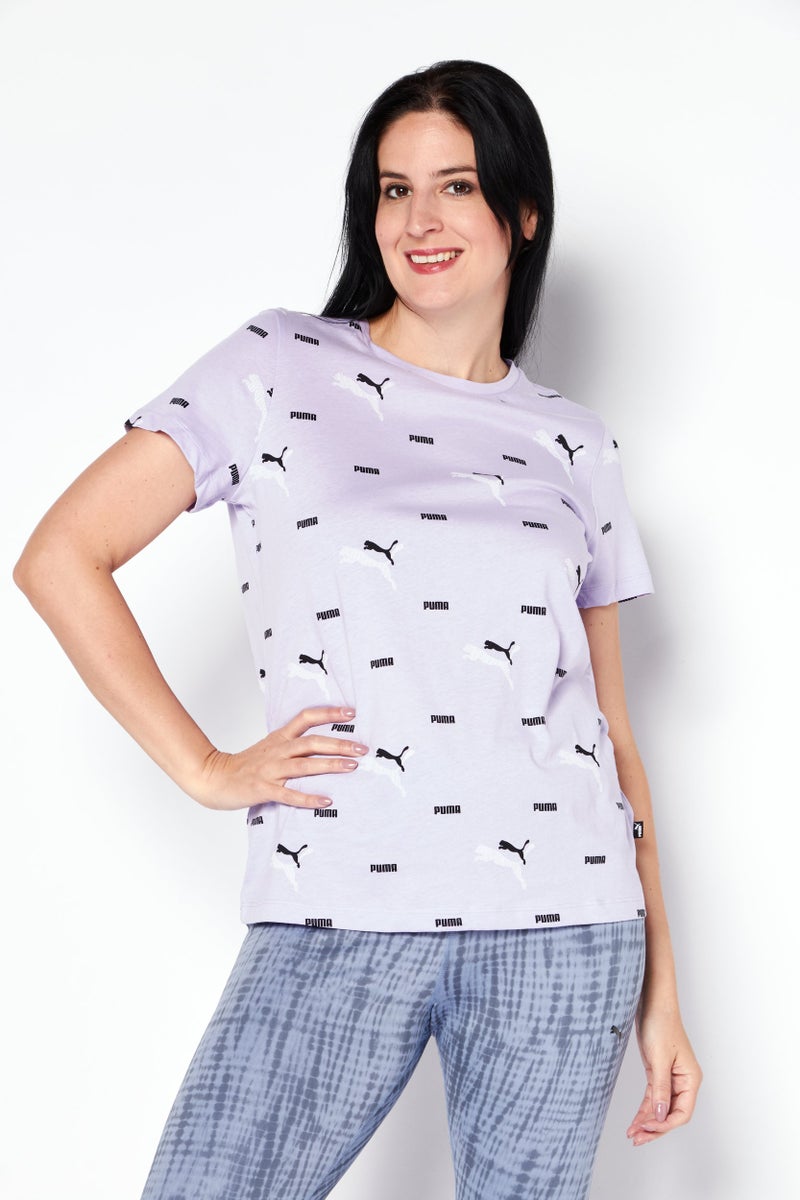 PUMA Women Sportswear Fit Short Sleeves Training T-Shirt, Purple  - Image 1