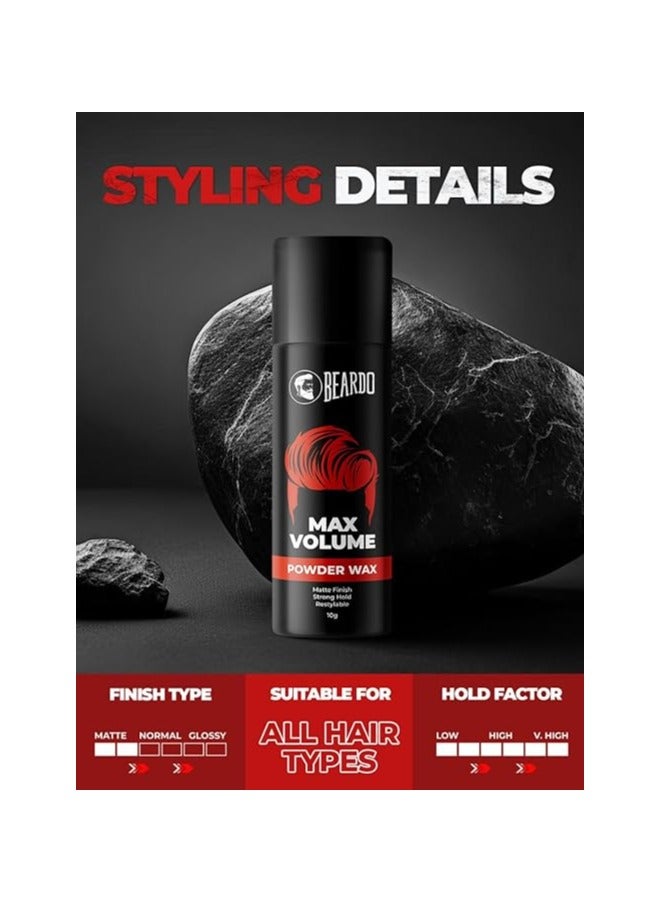 Beardo Max Volume Powder Wax 10 gm | Matte Finish | Strong Hold | Restylable | Hair Styling Wax | Hair Wax Powder For Men - Image 5