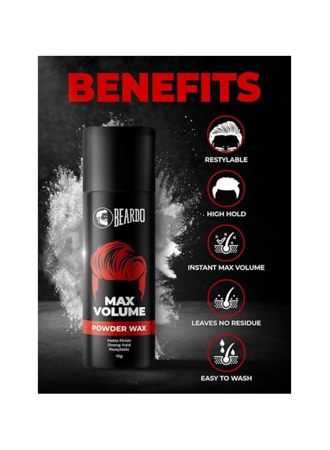 Beardo Max Volume Powder Wax 10 gm | Matte Finish | Strong Hold | Restylable | Hair Styling Wax | Hair Wax Powder For Men - Image 4