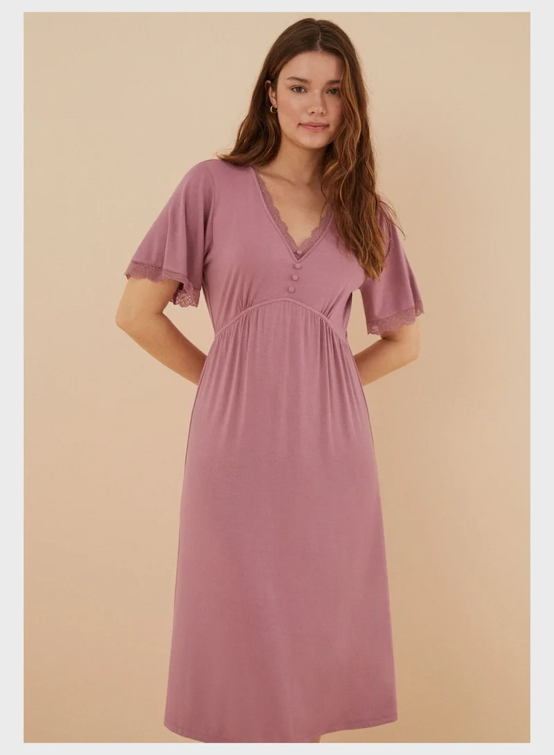 women'secret Lace Detail Nightgown