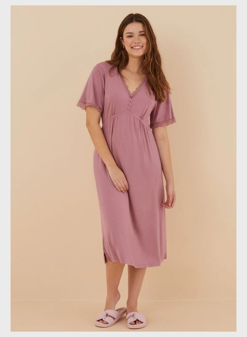 women'secret Lace Detail Nightgown
