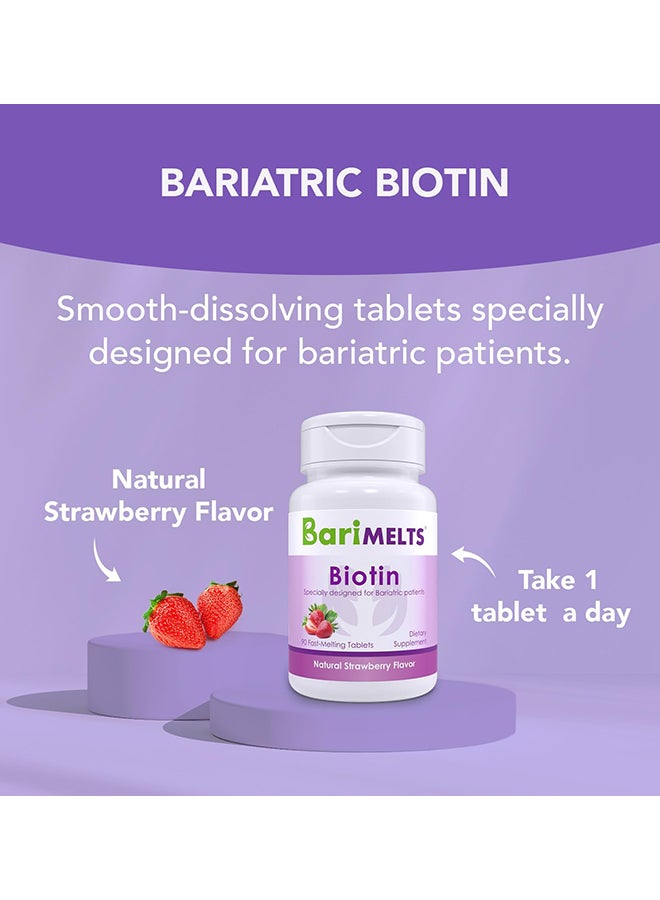 BariMelts Biotin Dissolvable Bariatric Vitamins Natural Strawberry Flavor 90 Fast Melting Tablets - Image 3