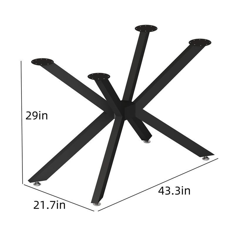 FJANKUI Heavy Duty Metal Desk Legs 29 Inch - Industrial Wrought Iron Table Base for Glass, Marble, Wood Table Tops - Desk Frame for Home Office, Kitchen Island, Writing & Computer Desk (Black) - Image 4