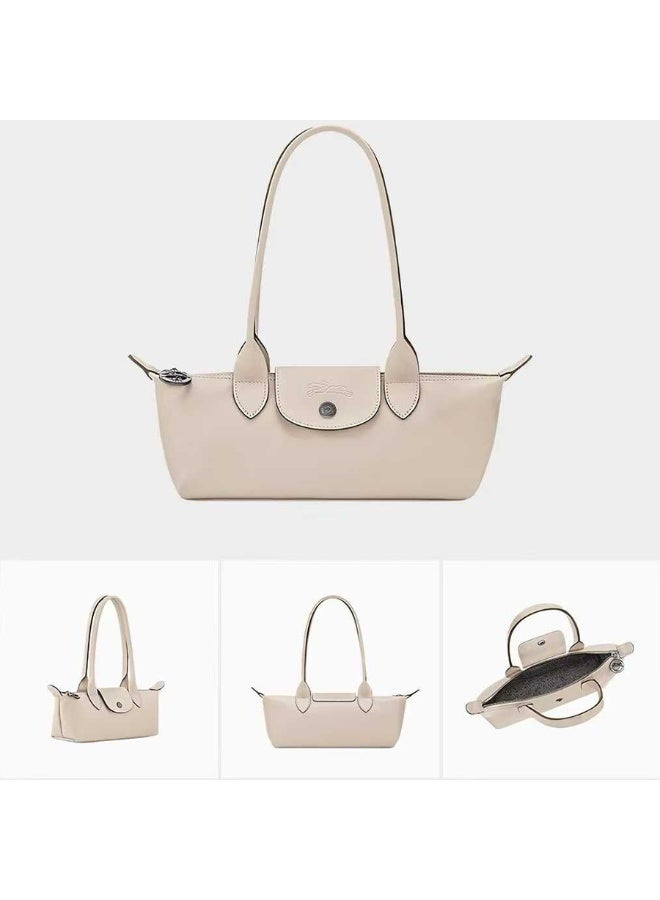 Longchamp Minimalist Long-Handle Dumpling Shoulder Bag, Off-White - Image 2