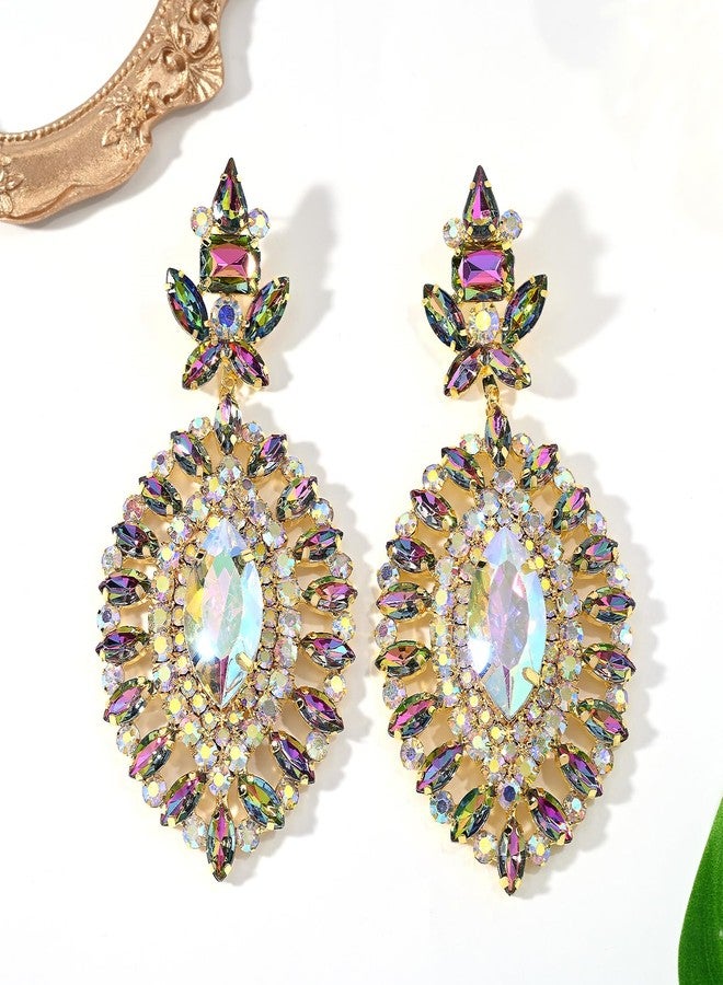 XSBODY Rhinestone Dangle Earrings For Women Crystal Iridescent Statement Earrings For Women Prom Jewelry Accessories - Image 5