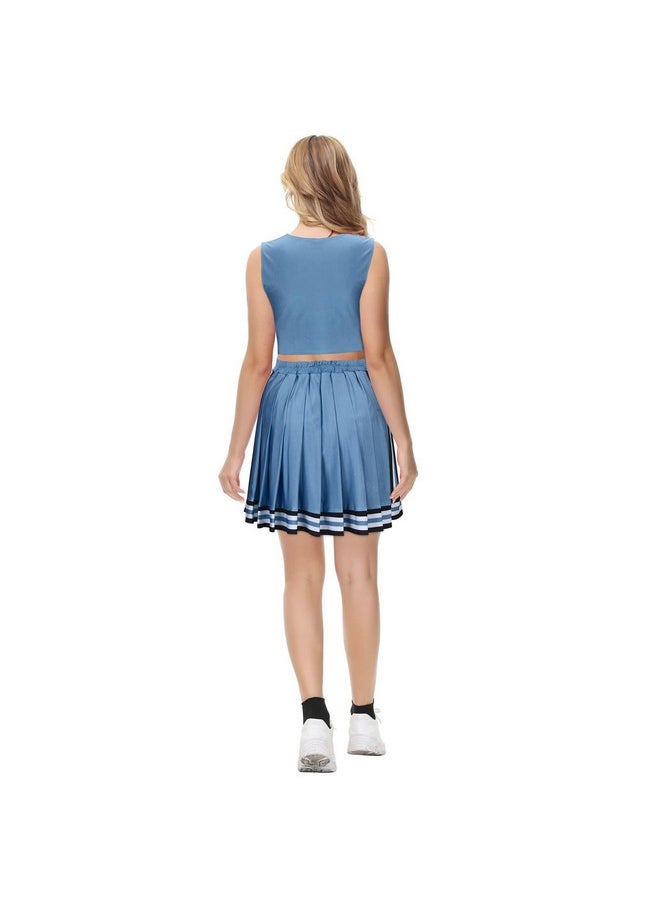 FOGHORN - Women Girls Cheerleader Costume Olivia Cheerleading Outfit Teens Top Skirt Halloween Costume (Medium) - Image 1