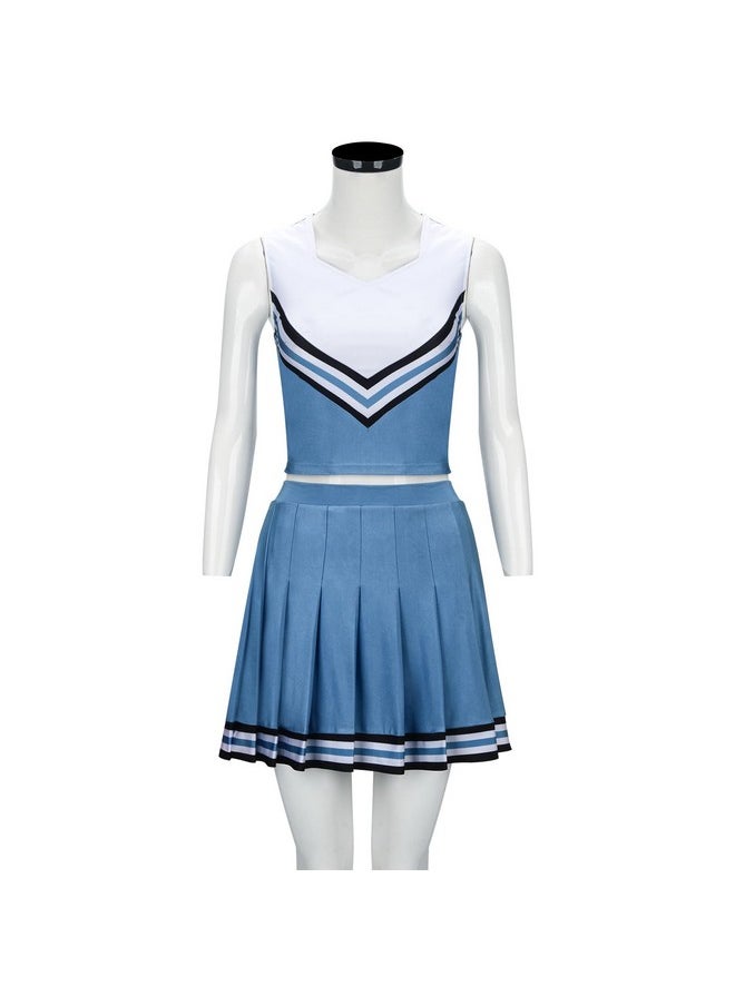FOGHORN - Women Girls Cheerleader Costume Olivia Cheerleading Outfit Teens Top Skirt Halloween Costume (Medium) - Image 1