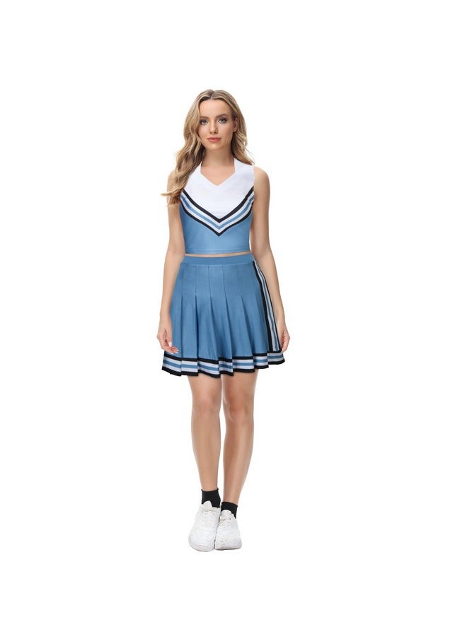 FOGHORN - Women Girls Cheerleader Costume Olivia Cheerleading Outfit Teens Top Skirt Halloween Costume (Medium) - Image 1