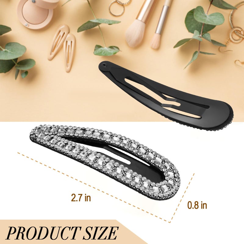 KANPRINCESS 2PCS Rhinestone Hair Clips,Snap Hair Accessories,Decorative Hair Clips,Rhinestone Barrettes For Women Girls(SET14) - Image 2