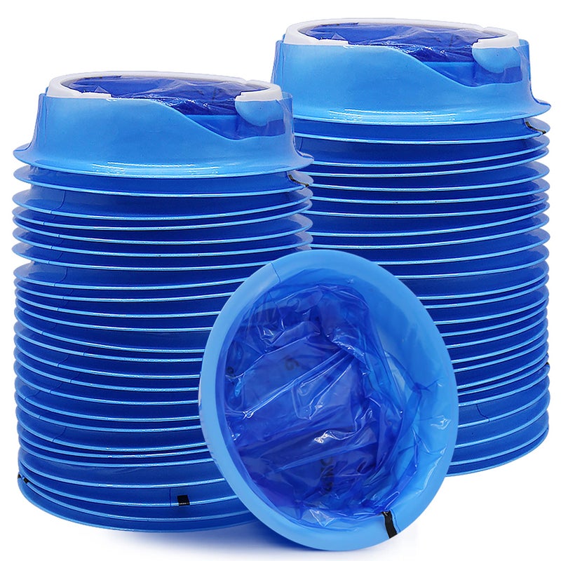 Ridota 50 Pack Emesis Bag Disposable Vomit Bags Aircraft Car Sickness Bag Nausea Bags for Travel Motion Sickness Blue