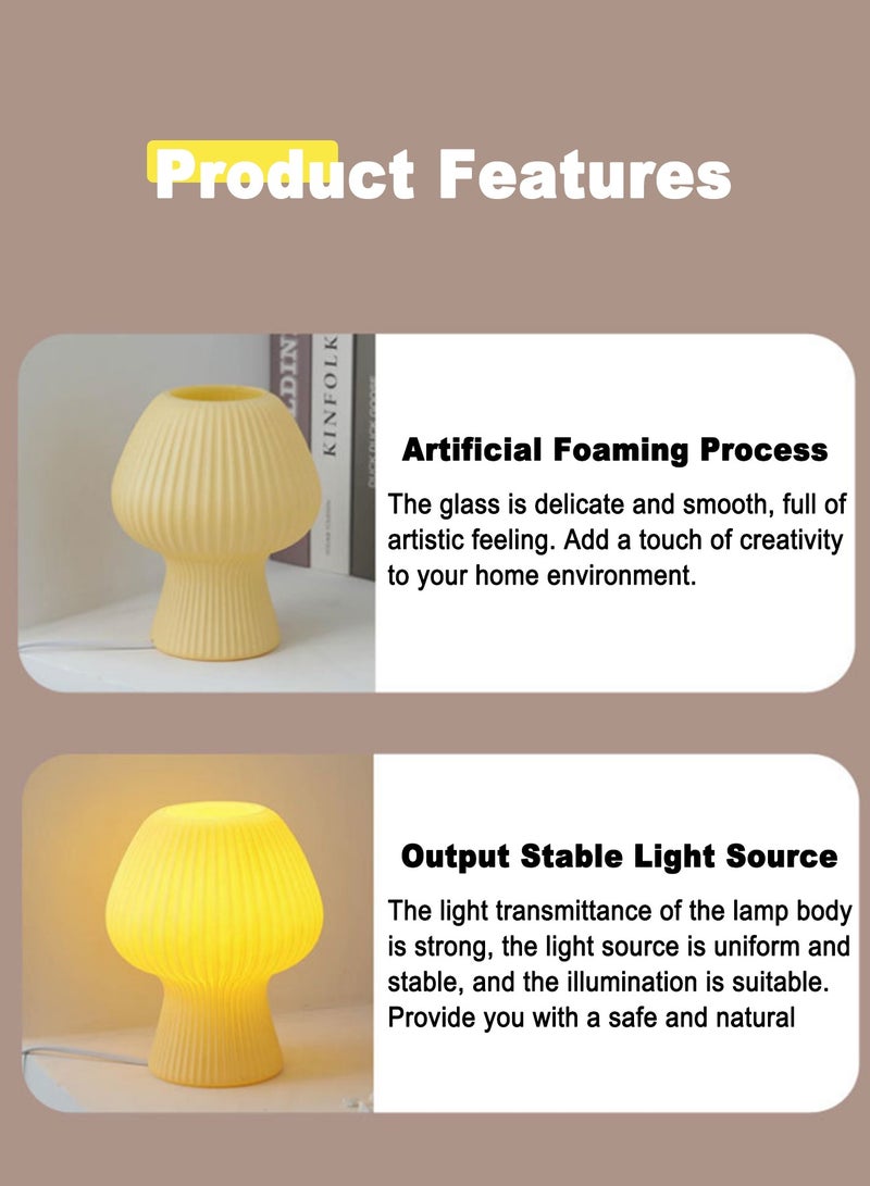 Sharpdo مصباح طاولة توليب، 3 أوضاع سطوع قابلة للتعديل، مصباح زجاجي لطاولة السرير، مصابيح ليلية، مصباح صغير لطاولة النسيان لتزيين المنزل، الدراسة، المعيشة، غرفة النوم، هدية، لمبة مضمنة (D15cm*H19cm) - Image 3