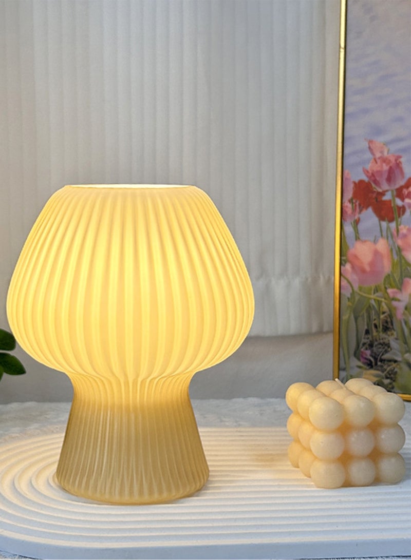 Sharpdo مصباح طاولة توليب، 3 أوضاع سطوع قابلة للتعديل، مصباح زجاجي لطاولة السرير، مصابيح ليلية، مصباح صغير لطاولة النسيان لتزيين المنزل، الدراسة، المعيشة، غرفة النوم، هدية، لمبة مضمنة (D15cm*H19cm) - Image 5