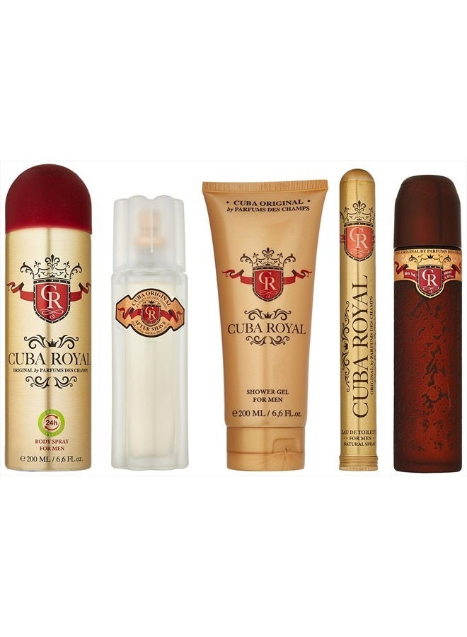 Cuba Royal for Men Gift Set (Eau de Toilette Spray 3.4 ounce, Eau de Toilette Spray 1.17 ounce, Shower Gel, After Shave, Body Spray) - Image 2