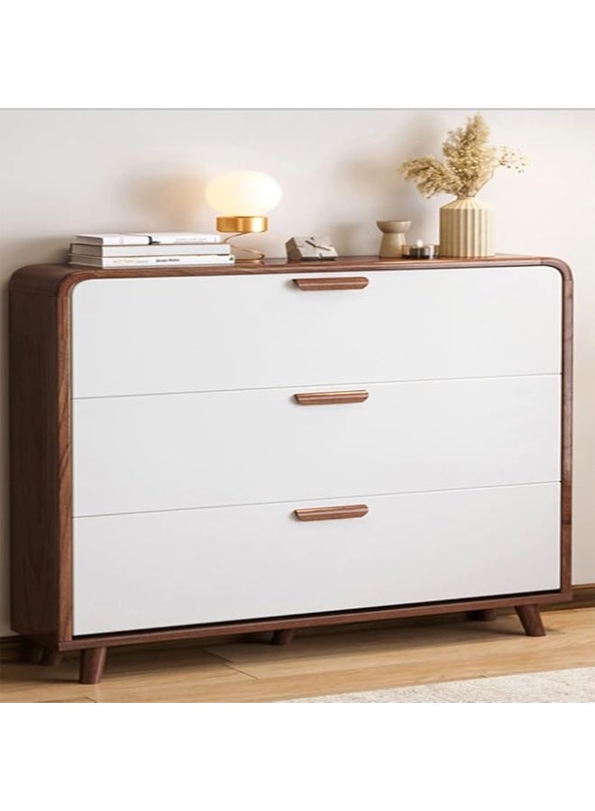 مجلس الوزراء الأحذية ، رف الأحذية الخشبية مع 3 درجات Flip ، مجلس الوزراء المنظم للأحذية المدخل ، حامل الأحذية الحر الوقوف مع Flip-Door ، 100 * 24 * 119 سم (XG029 ، الأبيض) - Image 1