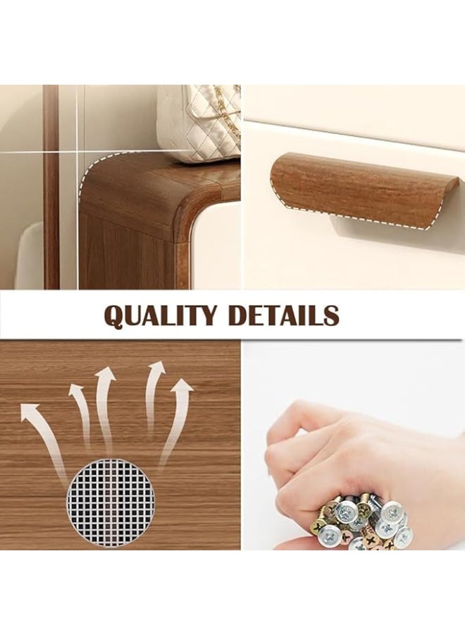 مجلس الوزراء الأحذية ، رف الأحذية الخشبية مع 3 درجات Flip ، مجلس الوزراء المنظم للأحذية المدخل ، حامل الأحذية الحر الوقوف مع Flip-Door ، 100 * 24 * 119 سم (XG029 ، الأبيض) - Image 4