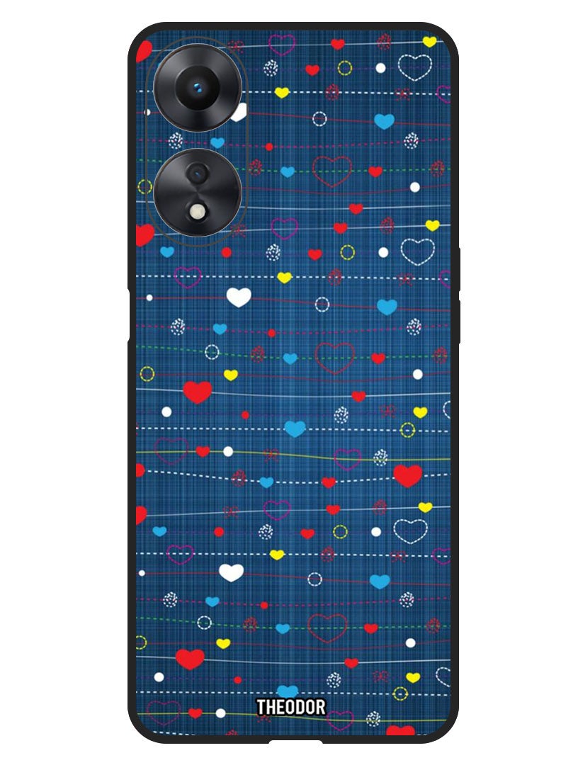 Theodor Protective Case Anti Scratch Shock Proof Bumper Cover For Oppo A98 Heart Strings - Image 1