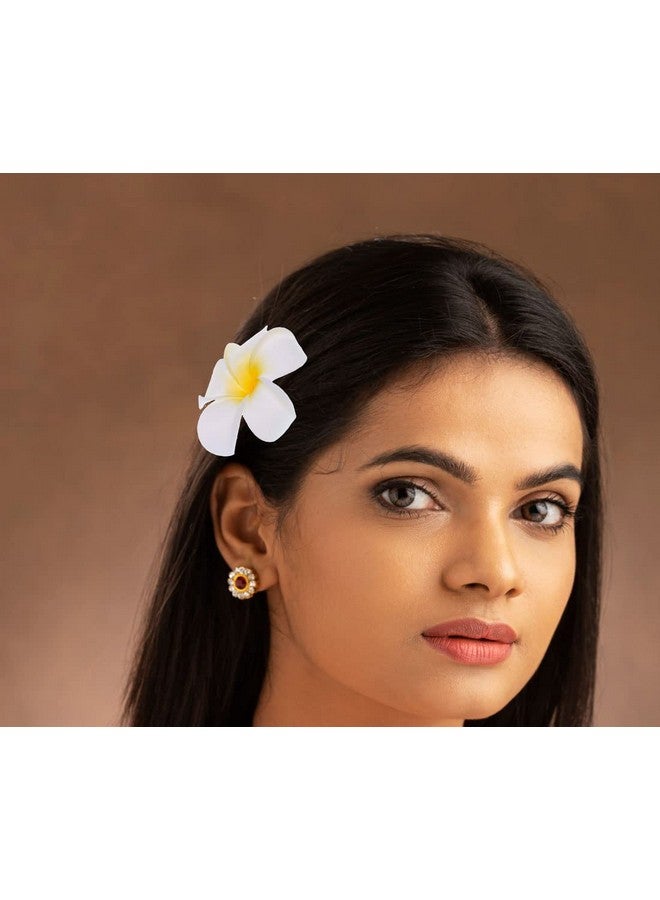 Tia Crafts White Hawaii Plumeria flower hair clips (Set of 2 flowers) - Image 3