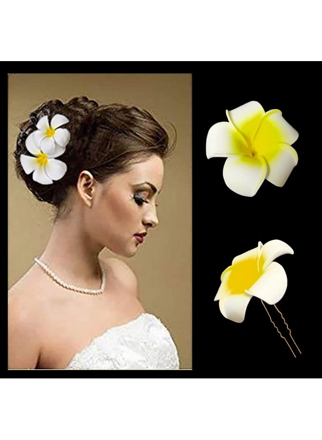 Tia Crafts White Hawaii Plumeria flower hair clips (Set of 2 flowers) - Image 1