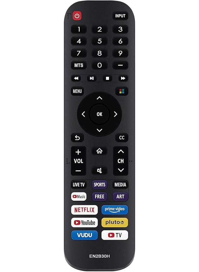 EN2B30H Replacement Remote Control Compatible with Hisense Smart TVs – Works with 43A60G, 43A60H, 55A6050GMV, 55A6070GMV, 55A6090GMV, 43H6G, 43H77G, 43V6G, 43A6010GMV - Image 1