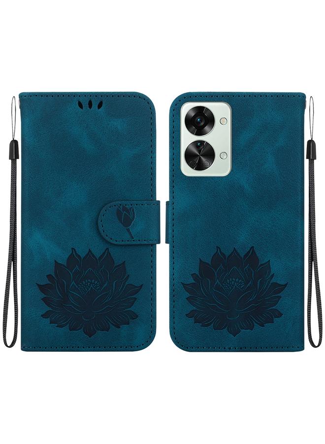 erorex Case For OnePlus Nord 2T Lotus Embossed Leather Phone Case  - Image 1