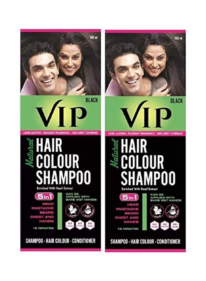 VIP Hair Colour Shampoo, Pack Of 2 Multicolour 0.8 x 0.7 x 2inch - Image 1
