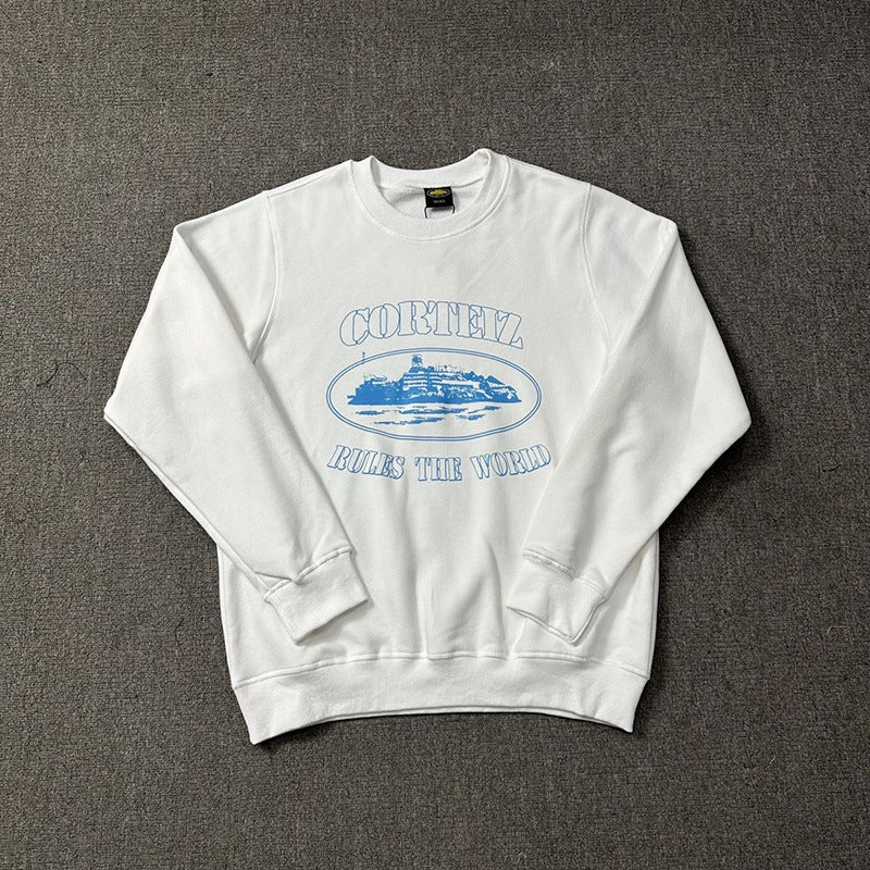 Correct Letter Print Street Basic Sweatshirt, Round Neck, Loose High Street Jacket - Image 1