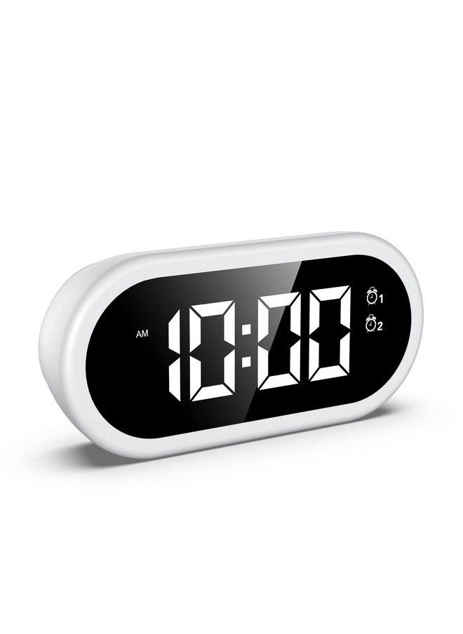 JXTZ - Digital Alarm Clock Led Bedside Alarm Clock With Mirror Surface Led Full Range Brightness Dimmer Volume Usb Charger Dual Alarms Snooze Vioce Control 8 Ringtones For Home Office - Image 1