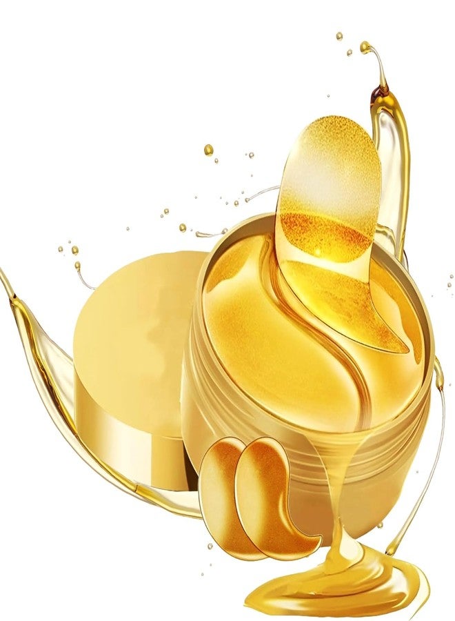 كان برنسيس لصقات كانبرينسيس للعين - 60 قطعة - قناع للعينين من الذهب عيار 24 قيراطًا - علاج انتفاخ العين والهالات السوداء، تقليل أكياس تحت العين وتنعيم التجاعيد، ضمادات للعناية بالبشرة | قناع لاصق هيدروجيل لعلاج جفاف العين. - Image 1