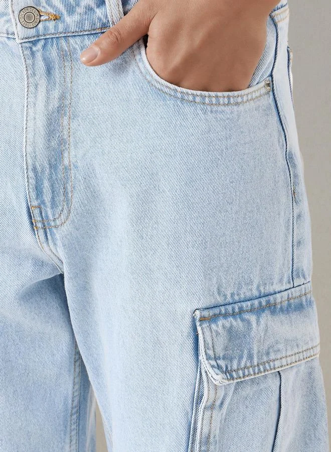Splash FAV BLUE Men Straight Fit Mid Rise Cargo Jeans for Men | Best Price UAE
