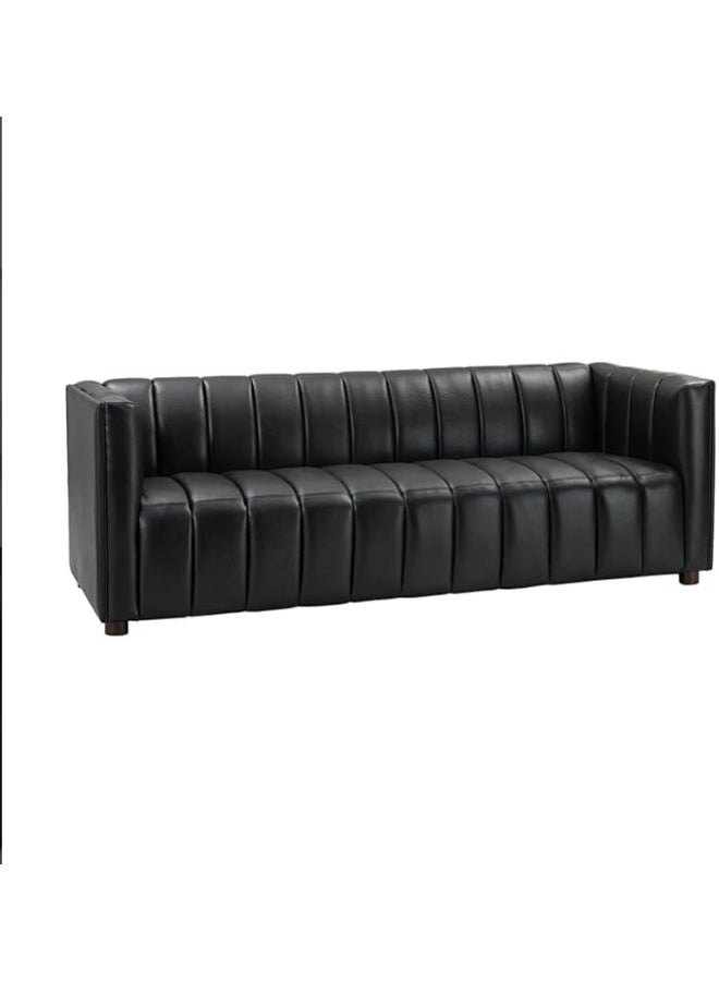 Zayn comforts Premium Three-Seater Leather Sofa  Timeless Elegance & Supreme Comfort (Black) - Image 4