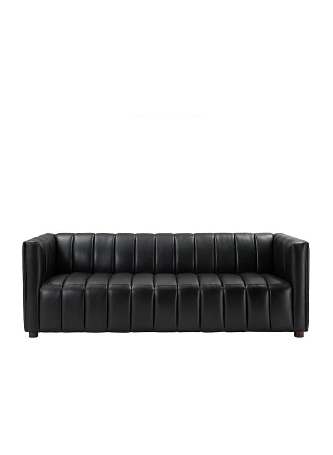 Zayn comforts Premium Three-Seater Leather Sofa  Timeless Elegance & Supreme Comfort (Black) - Image 5