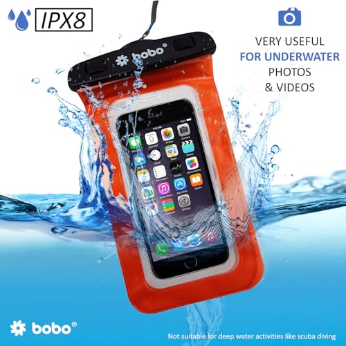 BOBO Universal Waterproof Pouch (Big Size) Cellphone Dry Bag Case for Smartphone – Orange (Pack of 1) - Image 2