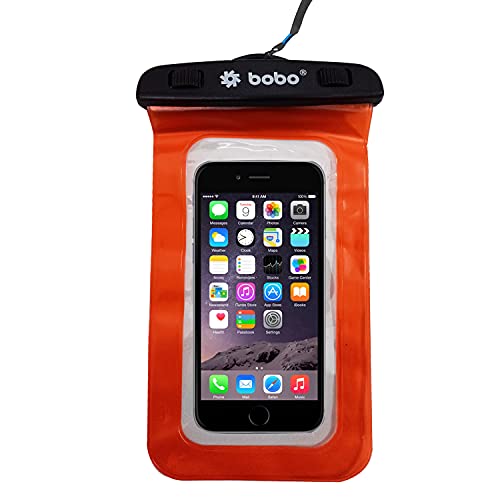 BOBO Universal Waterproof Pouch (Big Size) Cellphone Dry Bag Case for Smartphone – Orange (Pack of 1) - Image 1