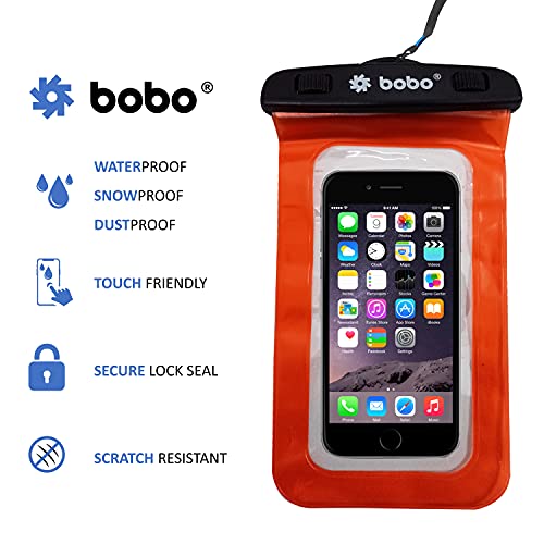 BOBO Universal Waterproof Pouch (Big Size) Cellphone Dry Bag Case for Smartphone – Orange (Pack of 1) - Image 4