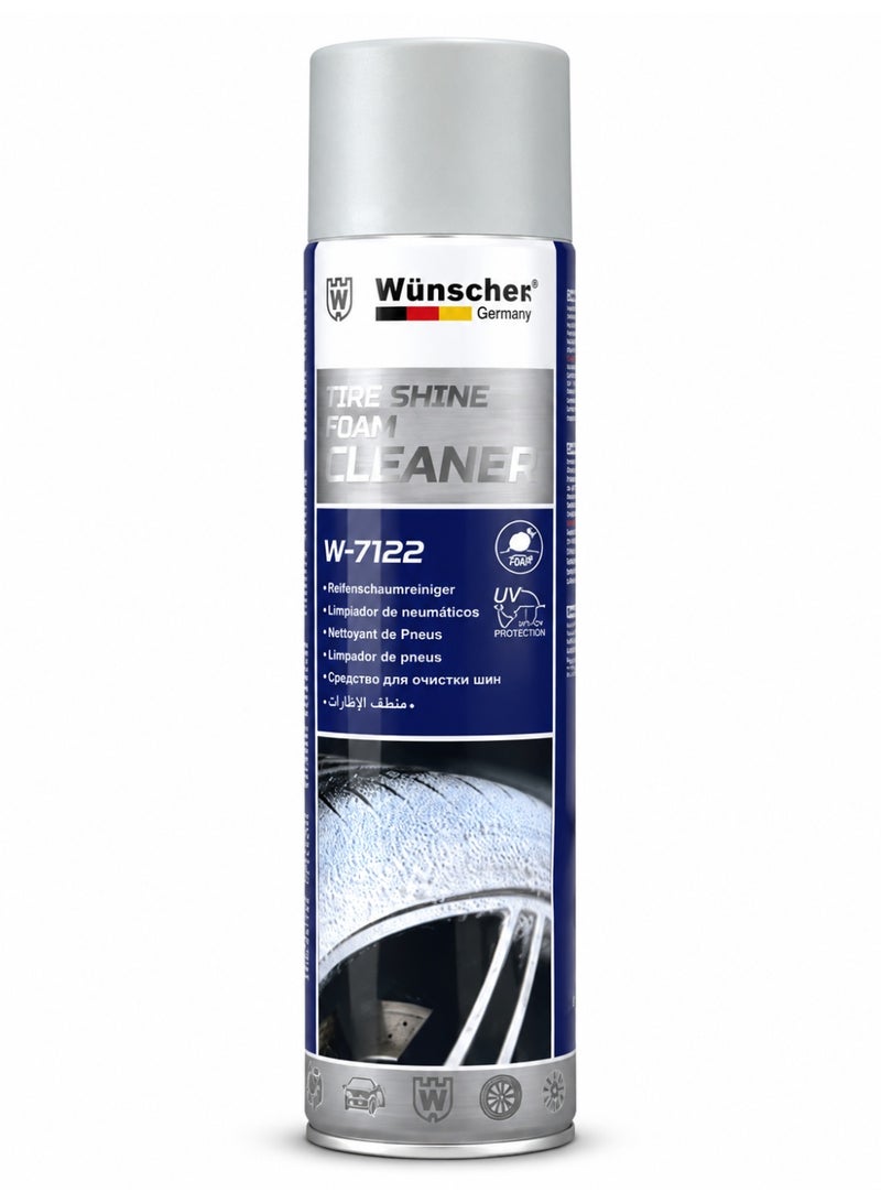 Wunscher Tire Shine Foam Cleaner 650ml – Deep Cleaning Tyre Foam