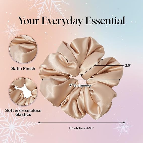 FURBO Mulberry Silk Hair Scrunchies Combo For Women And Girls Rubber Bands Ponytail Holders Hair Elastic Ties Bun Braids Band 22 Momme 6A Grade Assorted (pack of 9) - Image 2