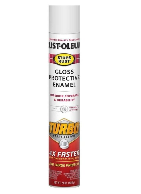 STOPS RUST GLOSS PROTECTIVE ENAMEL GLOSS WHITE WITH TURBO SYSTEM 24 oz.