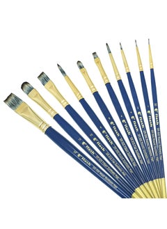 Flash Flash Paint Brushes Set-Handmade Professional Artist Painting Brush Set for Acrylic Watercolor & Gouache Painting with Brush Holder-Synthetic Hair Cruelty Free (Set of 10, Round/Flat Mixed Size)  - Image 1