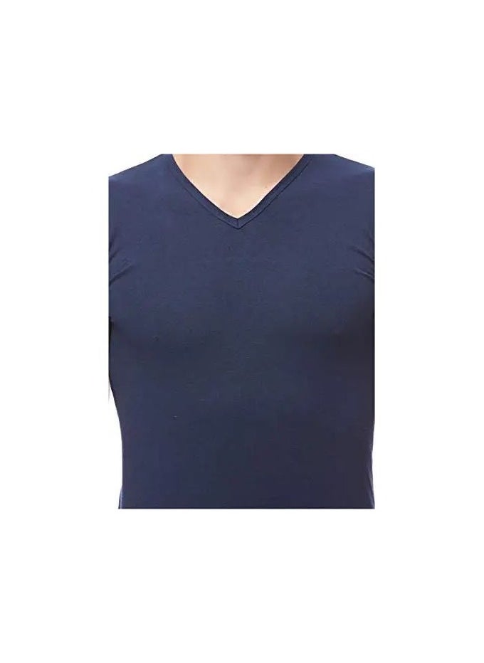 Cottonil® Stretch Half Sleeves V- Neck Undershirt Navy Blue